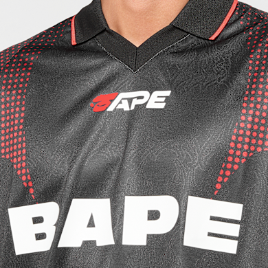Buy A Bathing Ape Ape Flame Monogram Jacquard Logo Football Jersey