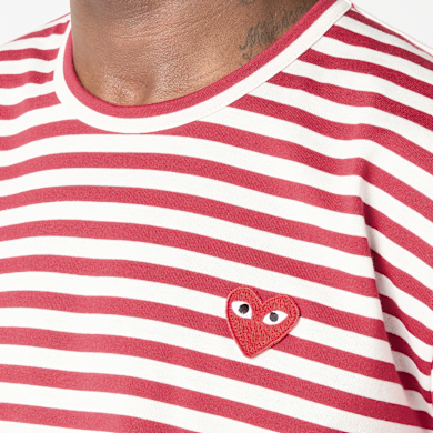 Buy Comme des Garcons Play Longsleeve Shirt Red Heart in red/white