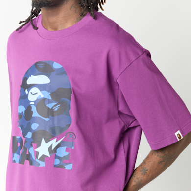 Buy A Bathing Ape Color Camo Ape Head Relaxed Fit Tee in purple