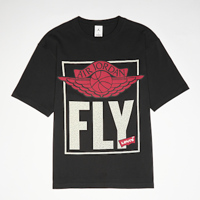 トップス XL Jordan x LEVI'S Graphic Short-Sleeve Buy Jordan x Levis Short Sleeve Tee in zwart | IM6728-010 | solebox