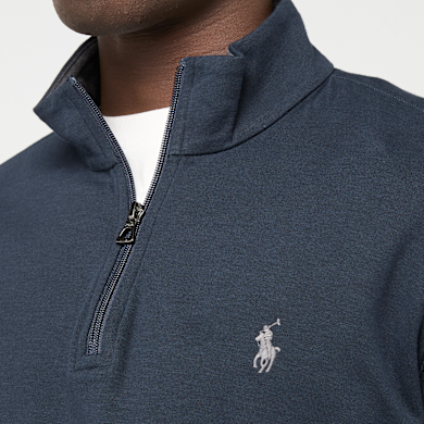 Buy Polo Ralph Lauren Luxury Jersey Quarter Zip Pullover in blue