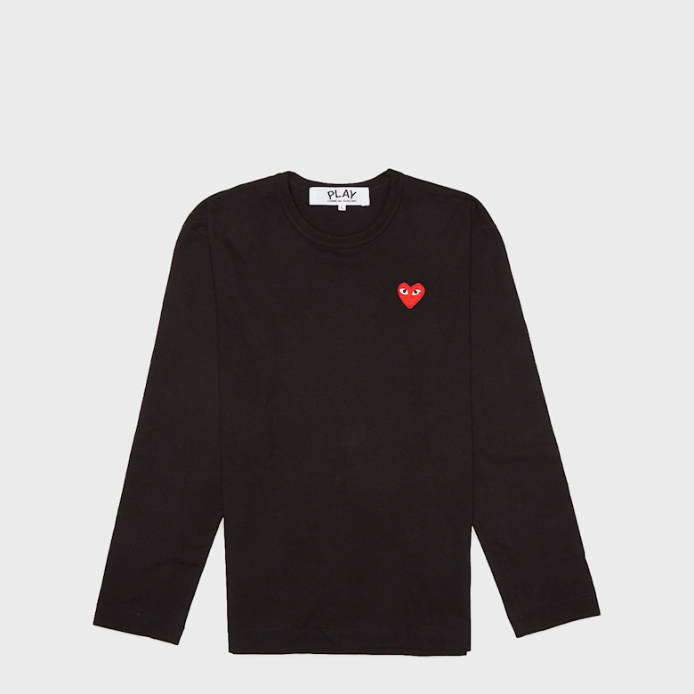 PLAY COMME DES GARÇONSブラックロングスリーブTシャツ XL Buy Comme des Garcons Play Longsleeve in black | AZ-T118-051-1