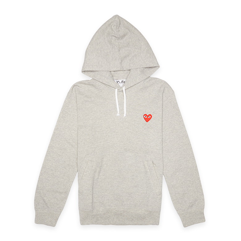 Buy Comme des Garcons Play Hooded Sweatshirt in gris | P1T170-GRY