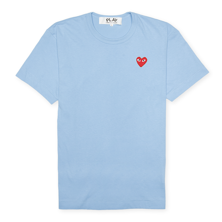 Buy Comme des Garcons Play Play Red Heart T-Shirt in blue | P1T272