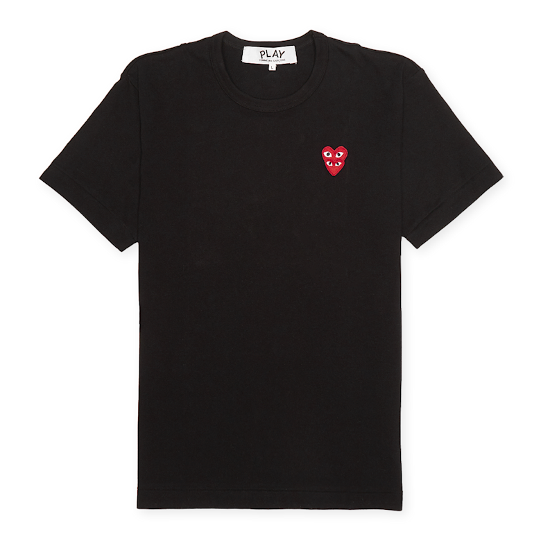 Buy Comme des Garcons Play Double Heart T-Shirt in black | P1T288