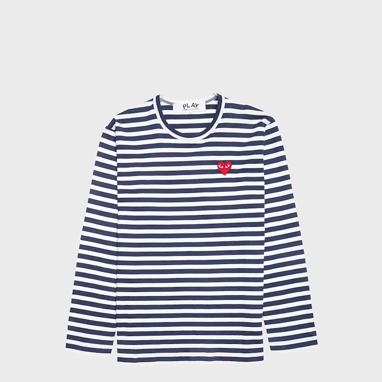 Buy Comme des Garcons Play Play Red Heart Striped Long Sleeve T