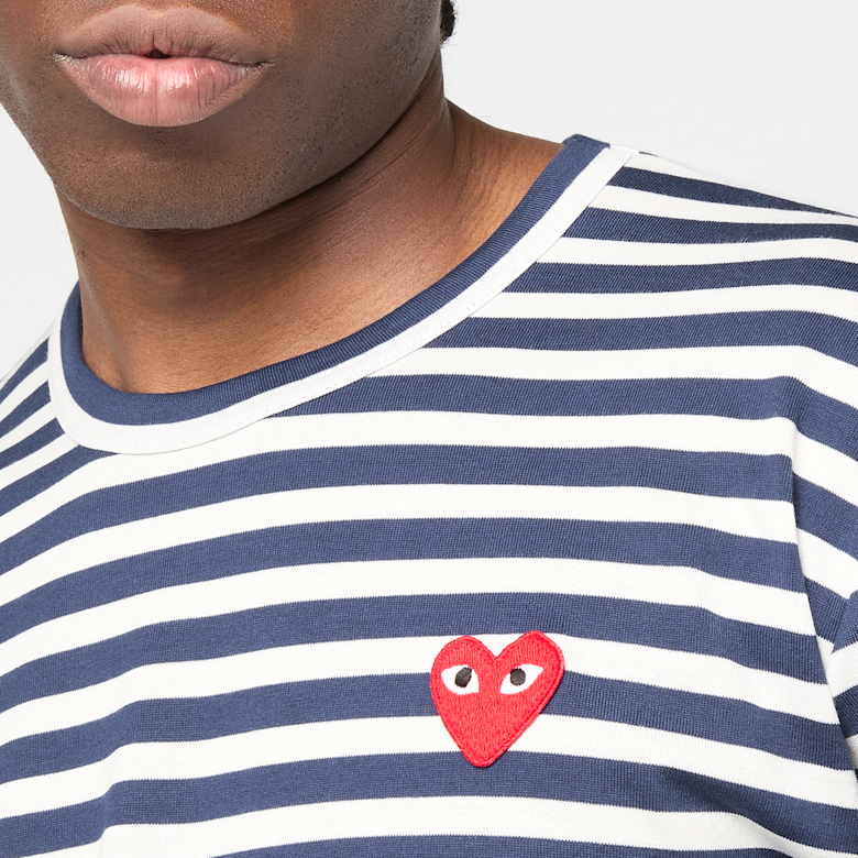 Buy Comme des Garcons Play Play Red Heart Striped Long Sleeve T