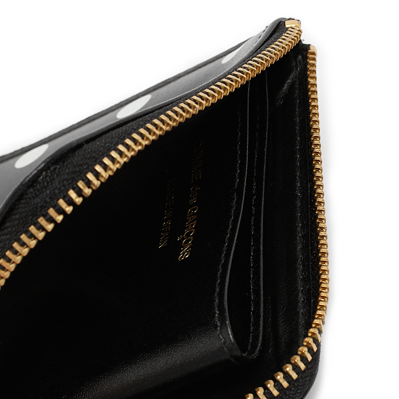 Buy Comme des Garcons Wallet Dots Printed Leather Line black in
