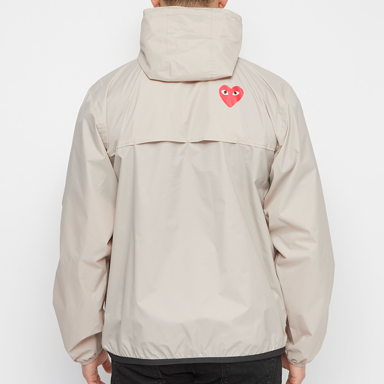 Buy Comme des Garcons Play K-Way Jacket Half Zip in beige | AZ