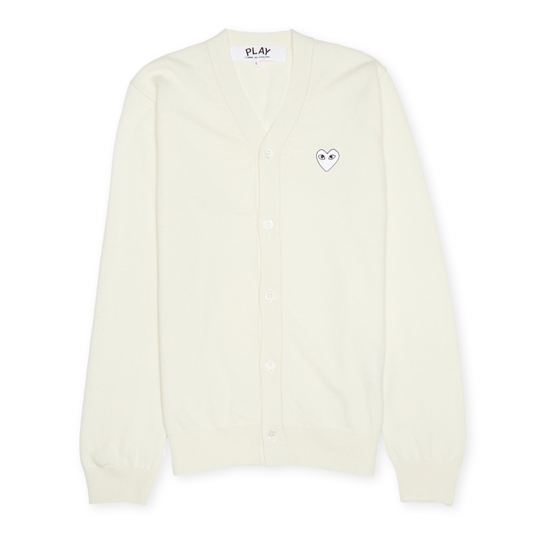 Buy Comme des Garcons Play Knit Cardigan in beige | P1N066-3 | solebox