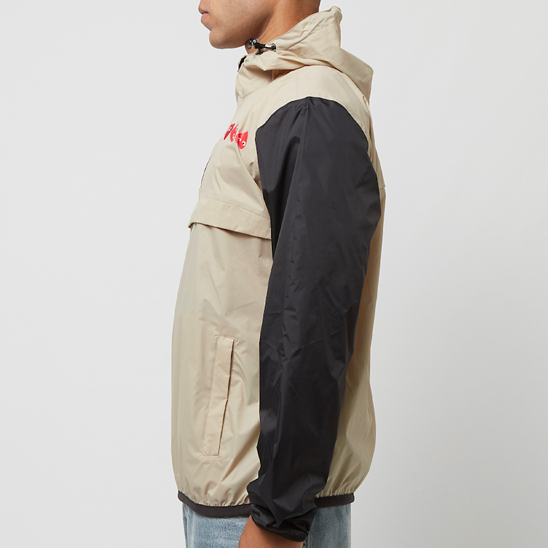 Buy Comme des Garcons Play K-Way Half Zip Jacket in beige | P1J506