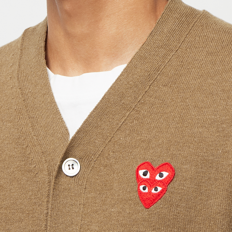 Buy Comme des Garcons Play Knit Cardigan in brun | P1N076-3 | solebox