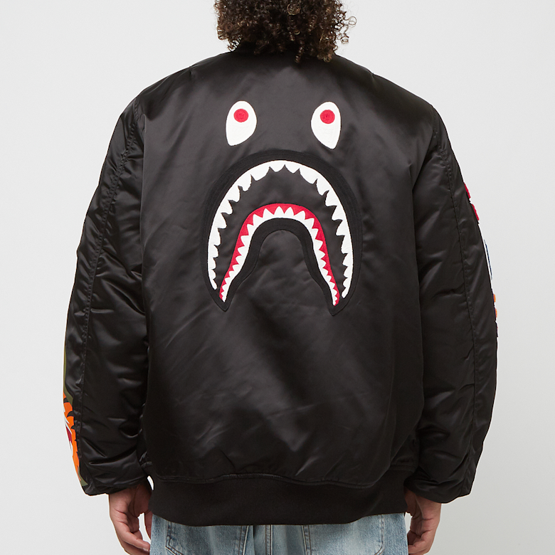 Buy A Bathing Ape Shark MA-1 in black | 001HJK301001MBLK at solebox
