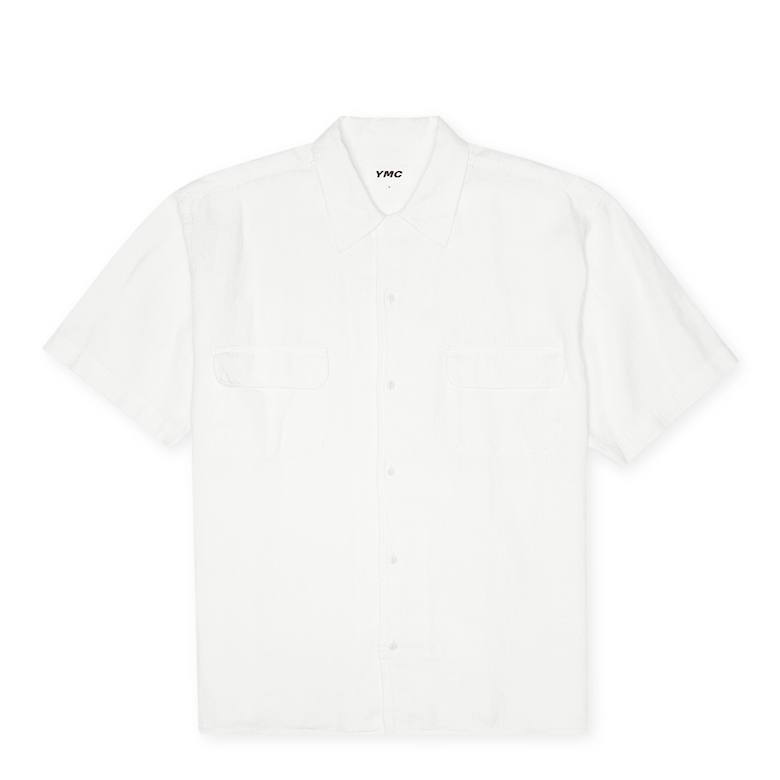 Buy YMC Wray Short Sleeve Shirt (Linen) in white | P2WAH-WHT | solebox