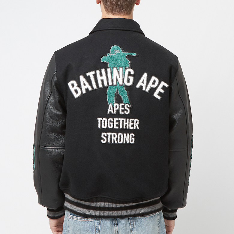 Buy A Bathing Ape Varsity Jacket in schwarz | 001HJK301002MBLK at