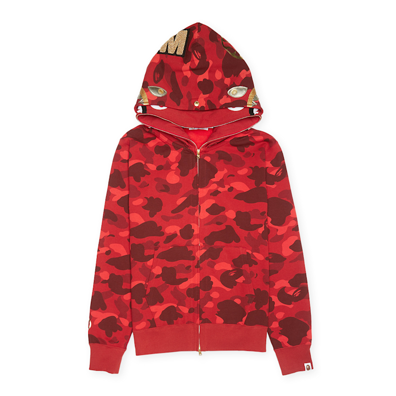 Buy A Bathing Ape Color Camo Double Shark Full Zip Hoodie in red