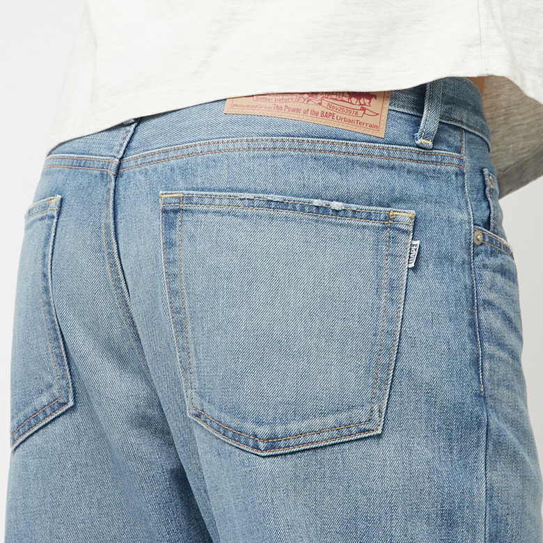 Buy A Bathing Ape Twin Sta Relaxed Fit 13 Oz Denim Pants in blue