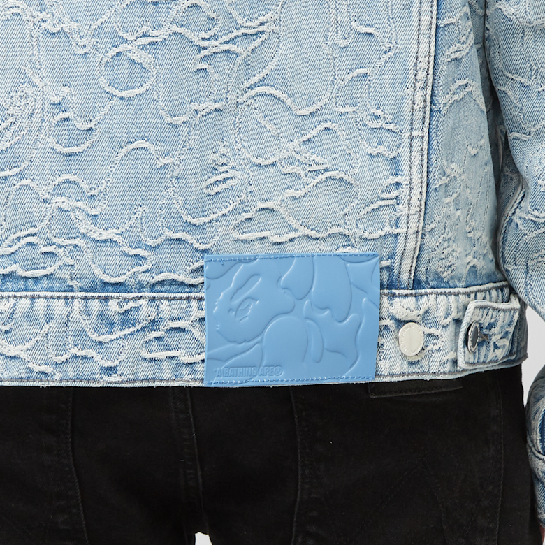 Buy A Bathing Ape Line Camo Jacquard 13Oz Denim Jacket in blue