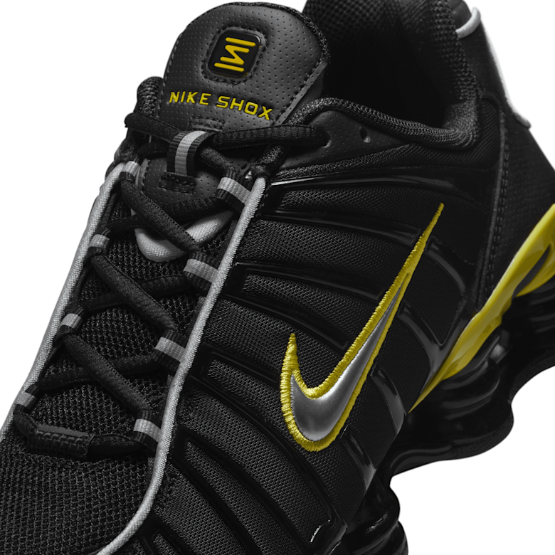 Buy Nike Shox TL in black/metallic silver-dynamic yellow | CN0151