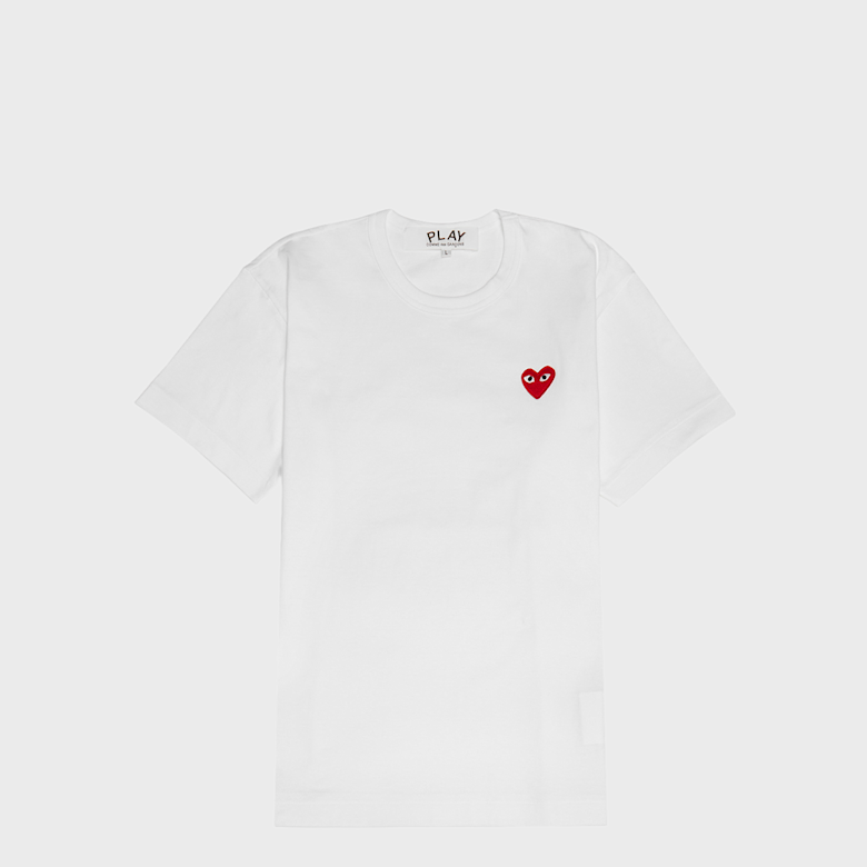 COMME des GARÇONS 半袖Tシャツ カットソー ホワイト XS Buy Comme des Garcons Play Small Red Heart T-Shirt White in white