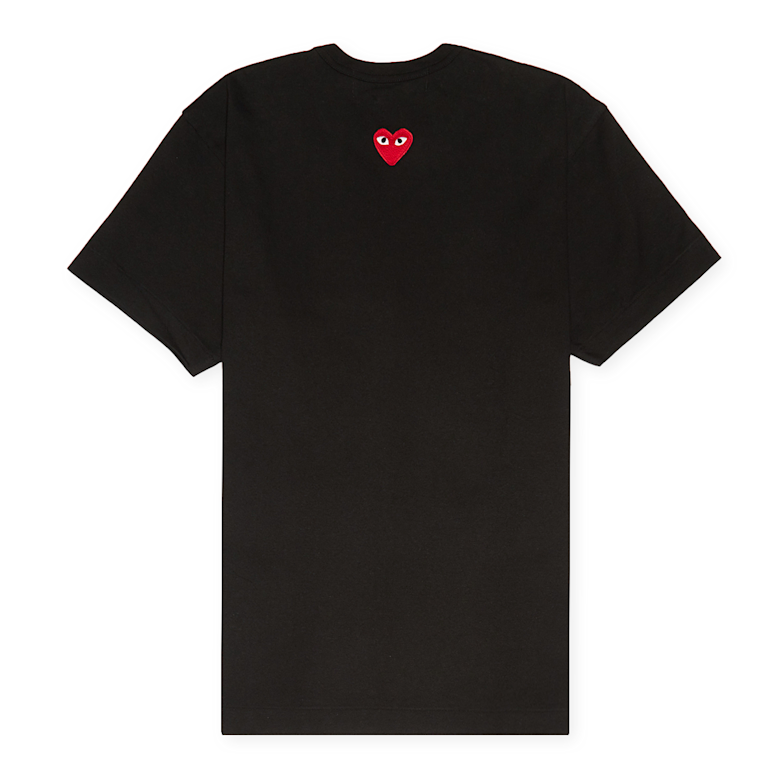 Buy Comme des Garcons Play Small Red Heart Neck T-Shirt Black in
