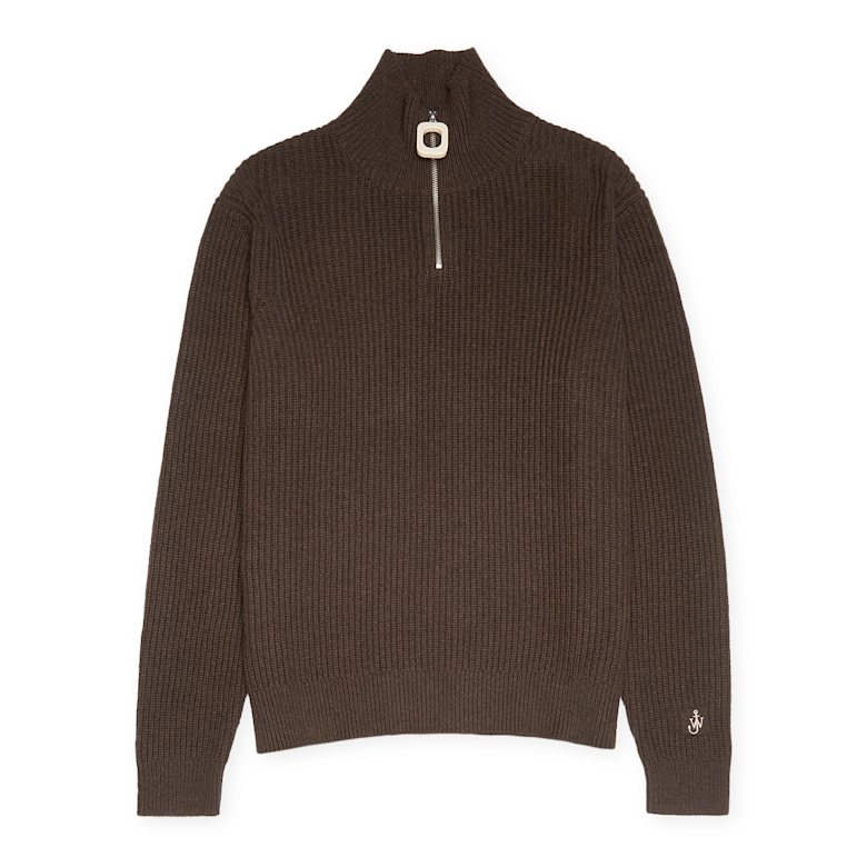 Buy J. W. Anderson Puller Half Zip Jumber in brown | KW1251-YN0372