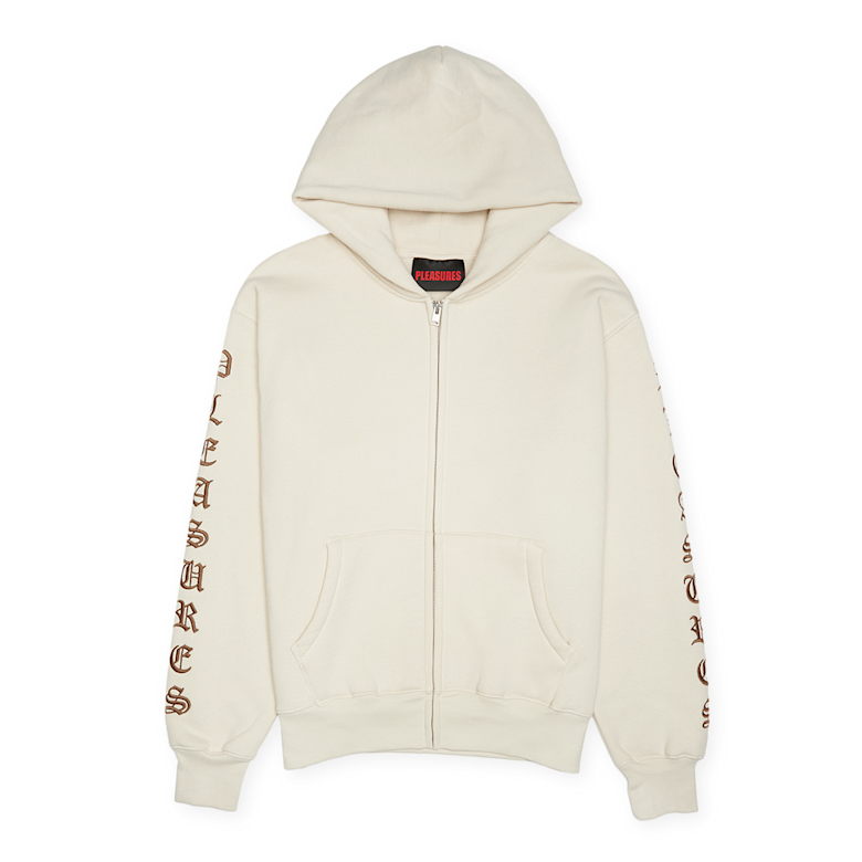 Buy Pleasures OE Zip Up Hoodie in beige | P24F046-NATURAL | solebox