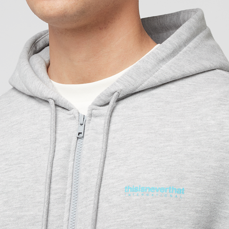 Buy thisisneverthat INTL. Logo Zip Up Hoodie in grey