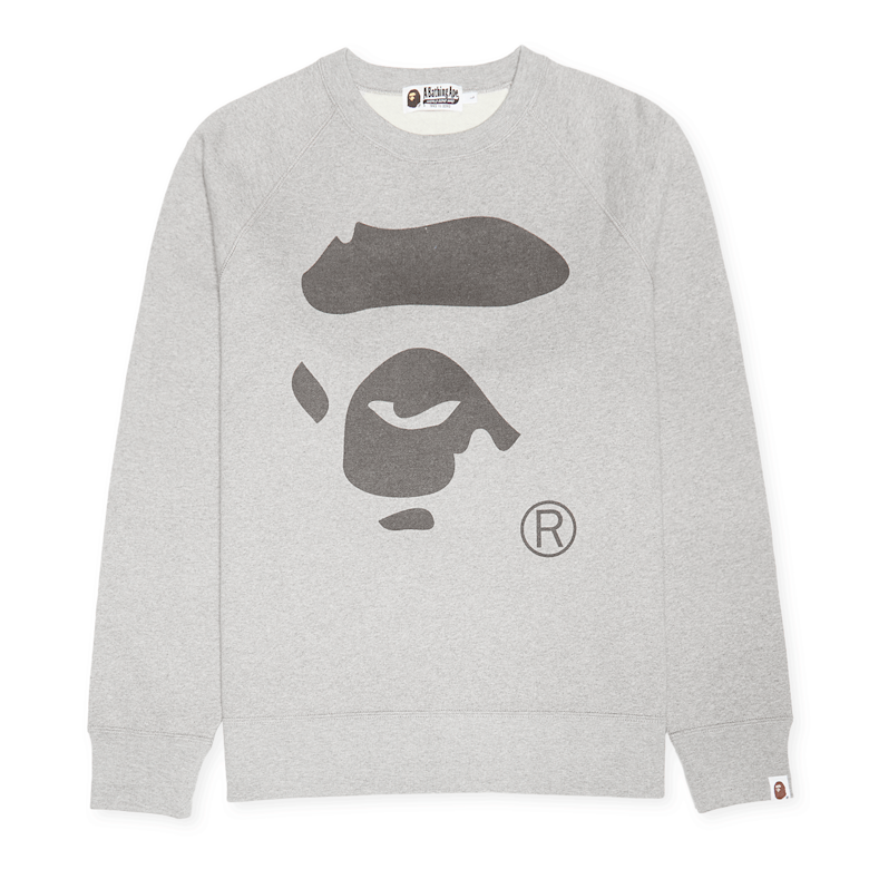 O*G様 APE FACE CREWNECK SWEATSHIRT エイプ スウ Buy A Bathing Ape Ape Face Crewneck Sweatshirt in grey