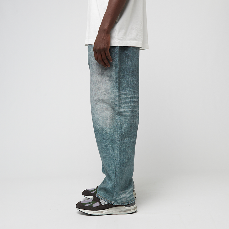 Buy A Bathing Ape Fake Print Sta Loose Fit Denim Pants in blue