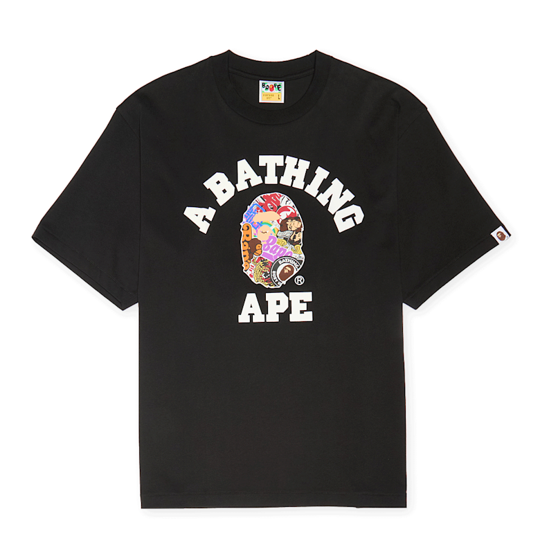 Buy A Bathing Ape Multi Logo College Relaxed Fit Tee in black