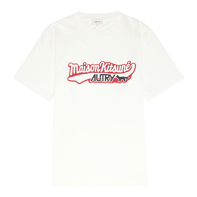 難あり AUTRY ロゴ Tシャツ ホワイト Buy Autry x Maison Kitsune T-Shirt in blanc | TSPXMK2W | solebox