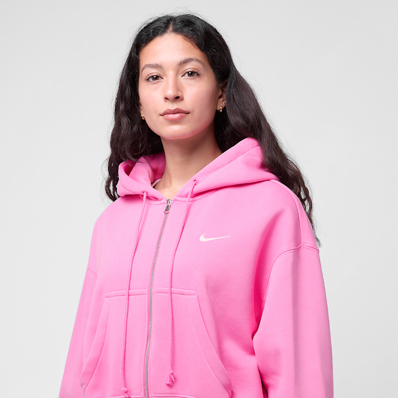 Buy Nike Wmns Phoenix Fleece Cropped Full-Zip Hoodie in rosa