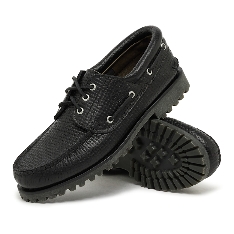 Buy Timberland Authentic Boat Shoe in black f grain w dk brown