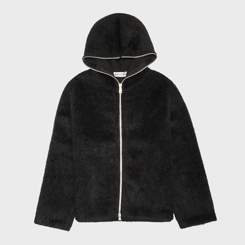 Buy Our Legacy Full Zip Hood Hairy Wool in black | M4243FBH | solebox