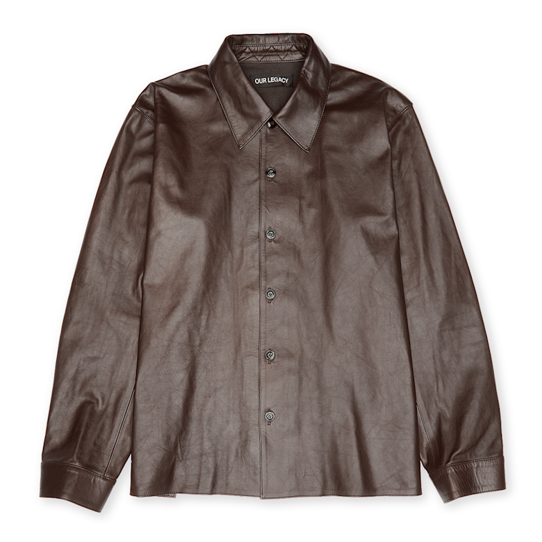OUR LEGACY 24AW アワーレガシー WELDING SHIRT Buy Our Legacy Welding Shirt Fluid Calfskin in umber brown