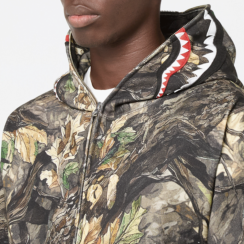 Buy A Bathing Ape Tree Edge Camo Shark Relaxed Fit Full Zip Hoodie