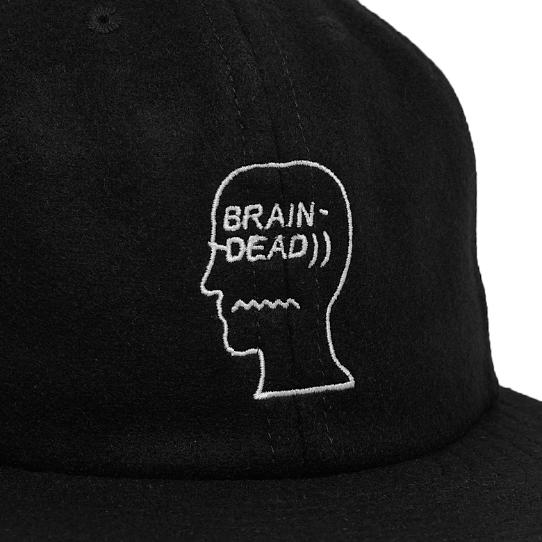 Buy Brain Dead Flannel Logohead 6 Panel Hat in black | 3112-BLK