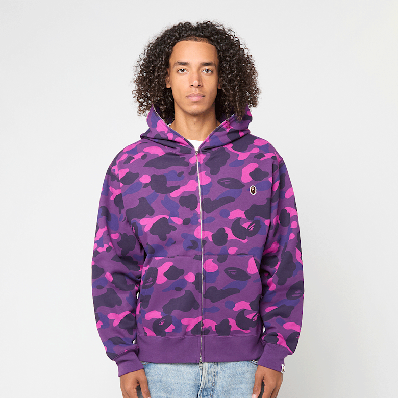 Buy A Bathing Ape One Point Color Camo Cropped Full Zip Hoodie in