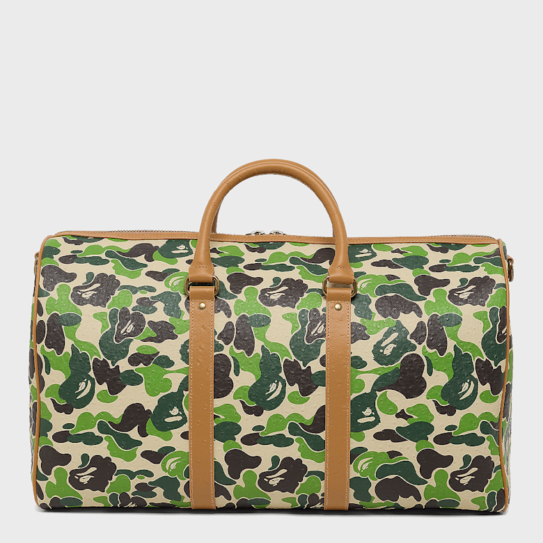 Buy A Bathing Ape ABC Camo PU Ostrich Boston Bag M in green