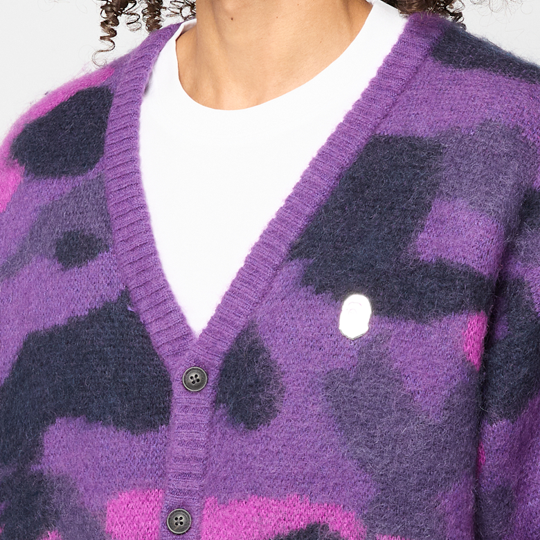 Buy A Bathing Ape Color Camo Mohair Knit Cardigan M in purple