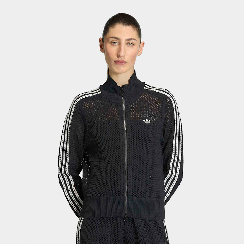 Buy adidas Originals Crochet Zip Trainings Top in black | KC6497