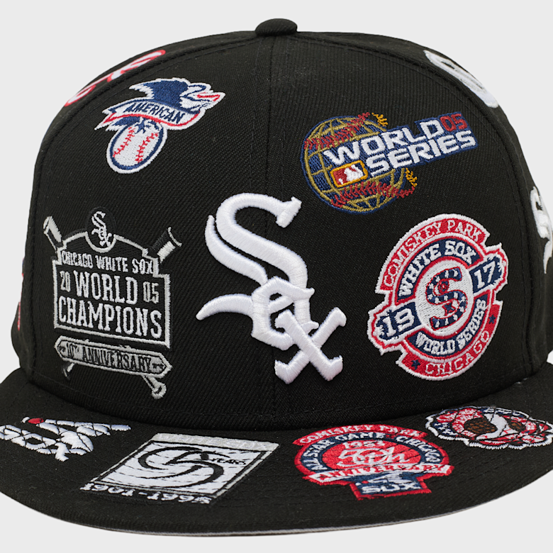 応援グッズ newera whitesox cap Buy New Era 59Fifty All Over Chicago White Sox in black | 60803359
