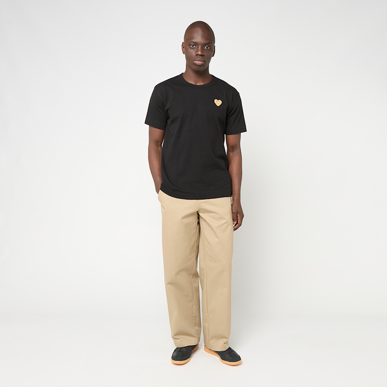 Buy Comme des Garcons Play T-Shirt Gold Emblem Gold Heart in black