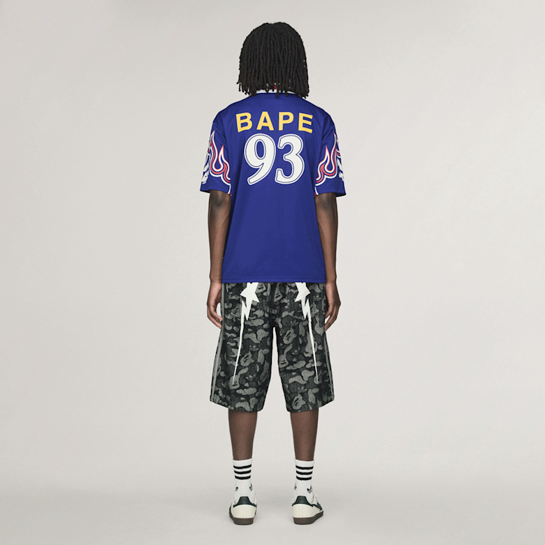 Buy adidas Originals x Bape SSL Flame Jersey in blue | KF4914