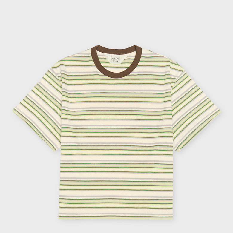 Buy Brain Dead Looped Stripe T-Shirt in green multi | 3554-GMU