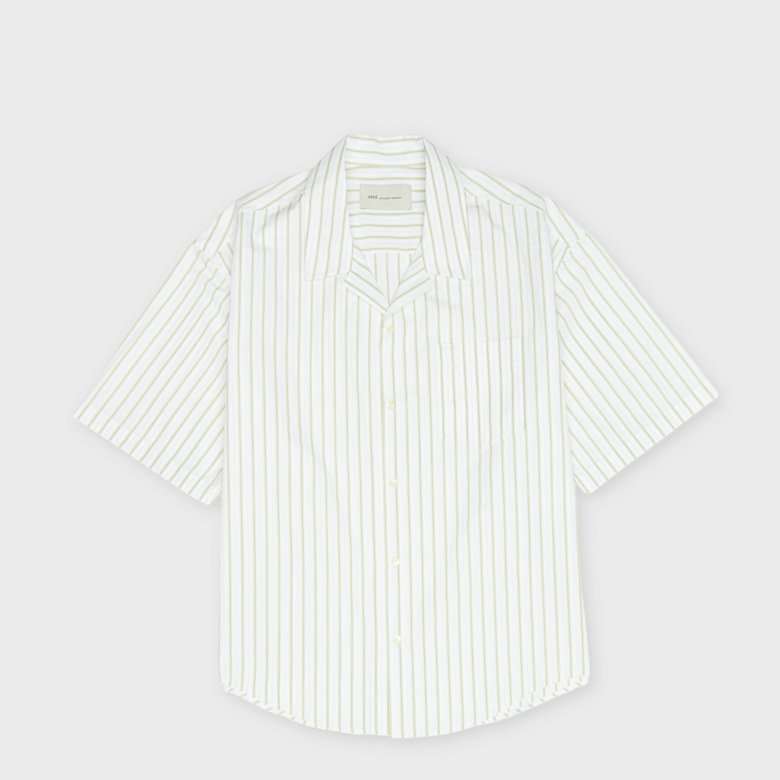Buy AMI PARIS SS Boxy Shirt Camp Collar Embossed ADC in white