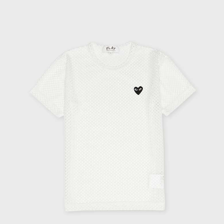 Buy Comme des Garcons Play T-Shirt Red Emblem Mesh Black Heart in