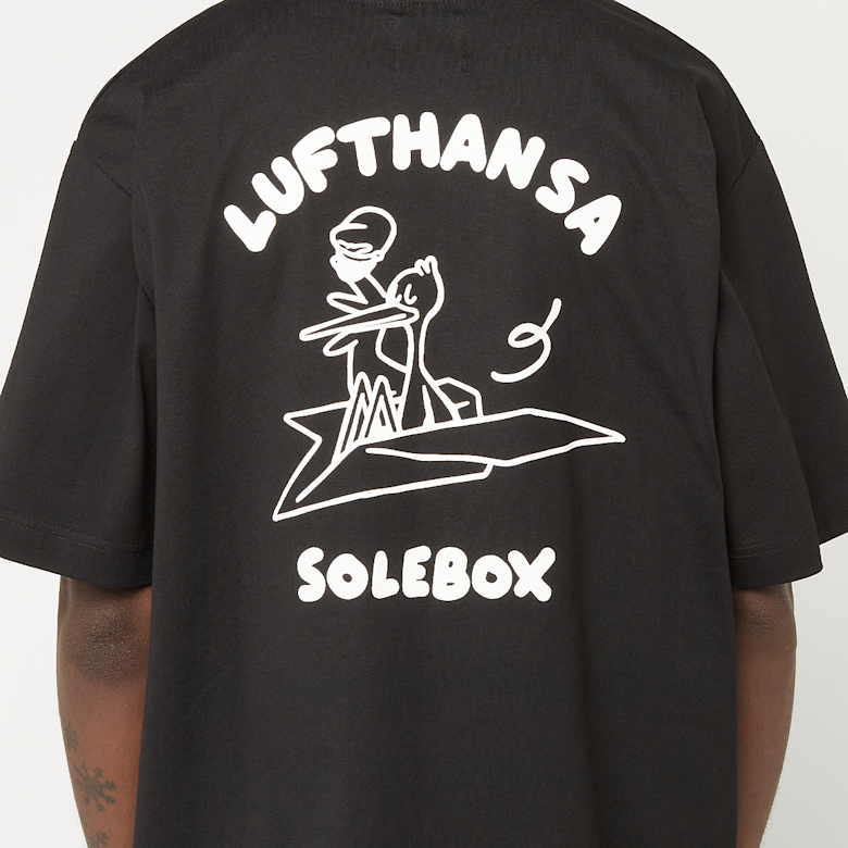 Buy solebox x Lufthansa T-Shirt Paperplane in black | SBXLUFTHANSA