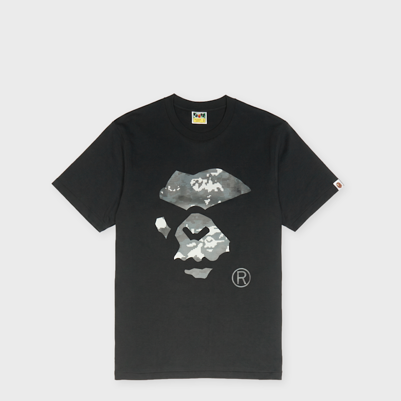 Buy A Bathing Ape Multi Pixel Camo Mad Ape Face Tee in black